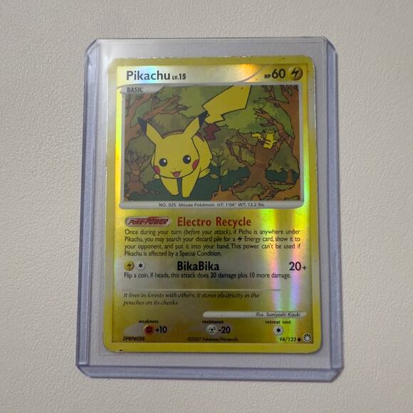 Pikachu 94/123 Reverse Holo Mysterious Treasures 2007 Pokémon Card HP - Picture 1 of 9